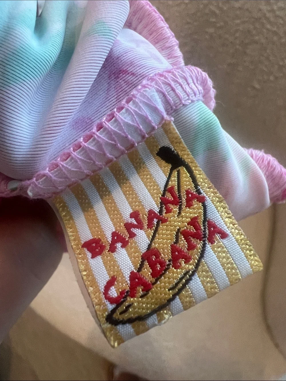 Banana cabana baby Girls' Pink Floral Ruffle One-Piece Swimsuit 12 months EUC
